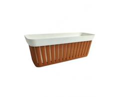ECOPLAST S.r.l. Kreta Terracota/Blanco Jardinera 40 cm