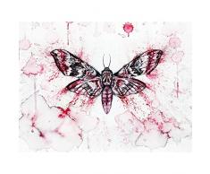 Red Moth Wings Insect Watercolour Painting Extra Large XL Wall Art Poster Print Acuarela Pintura pared Impresiï¿½n del cartel