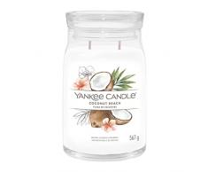 Yankee Candle Vela aromÃ¡tica Signature | Vela en tarro grande de playa de coco con doble mecha, mezcla de cera de soja larga combustiÃ³n, regalo perfecto para mujeres