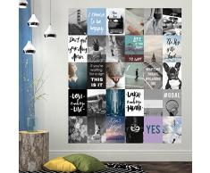 Walplus - Adhesivo Mural con diseño de Travel Collage Mural extraíble para Habitaciones, restaurantes, cafés, hoteles, oficinas o decoración del hogar, Paquete de 4