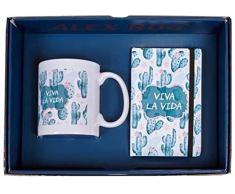 DRW Pack Regalo Taza y libreta Viva la Vida Cactus