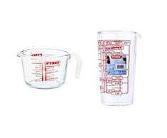Pyrex Classic Jarra De Vidrio Medidora De 1 L, Apta para Microondas + Vaso Medidor 0,5L 888, Centimeters