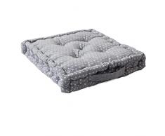 Enjoy Home - Cojines Elisa - CojÃn de Suelo con asa - Material Acolchado - 80% algodón Reciclado, 20% poliéster, 40 x 40 x 5 cm, Color Gris Claro