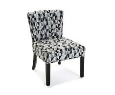 Versa 19501328 Silla acolchada tapizada Rhune, 73x64x50 cm, Gris, Sillón