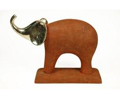 Caprilo Figura Decorativa Elefante Rojizo. Figuras Resina. 35 X 10 X 27 Cm.