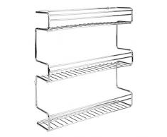 InterDesign Classico Especiero Pared 3 Bandejas, Metal, Plata, 30.99x7.01x32.92 cm