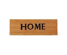 Relaxdays Felpudo Home para la Entrada del hogar, 1.5 x 75 x 25 cm, Fibra de Coco y PVC, Antideslizante, Color Natural, Tela, 1,5 x 75 x 25 cm