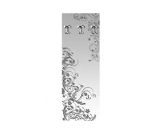 Viscio Trading Modern Flowers Grey Perchero de Pared, Madera, 49 x 6 x 139 cm