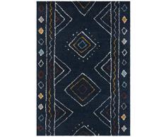 Mint Rugs DISA-Alfombra (160 x 230 cm, 100% Polipropileno, Pelo Largo de 3 cm, Certificado Ãko-Tex Standard 100, Apta para Suelo Radiante, Resistente y fÃ¡cil de Limpiar), Color Azul Oscuro, Multicolor