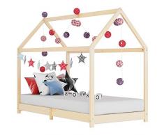 vidaXL Marco de Cama Infantil de Madera de Pino Maciza, 80 x 160 cm