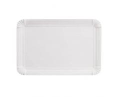 Tessera Bio Products QXH1320 - Platos de papel rectangulares, color blanco, 13 cm de ancho, 20 cm de largo, 250 unidades