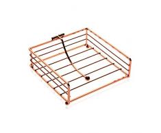 Versa 10030266 Servilletero Metal Cobre, 18,5x7x18,5cm, Metal, Organizador