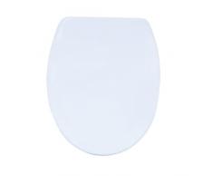 MSV 140982 - Asiento para Inodoro con Tapa en Material termoendurecibles con Fijaciones de Acero Inoxidable, Blanco
