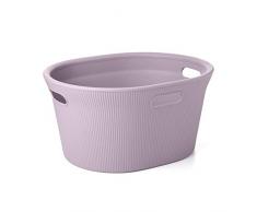 Tatay 1042002 - Baobab Cesta para la Colada, Plástico polipropileno, Lila pálido, 35 litros de capacidad. 52 x 42,5 x 26,5