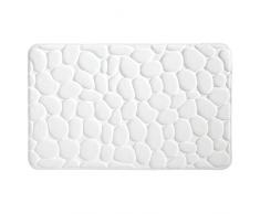 InterDesign Basic Tapete de baño, alfombra antideslizante de plástico para la bañera y la ducha, blanco