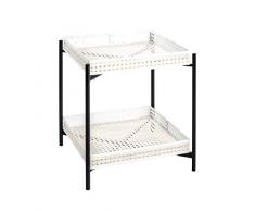 Haku MÃ¶bel Mesa Auxiliar, Acero, Negro-Beige, 42 x 42 x 50 cm