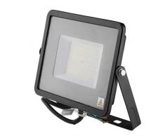 Foco LED de exterior con chip Samsung 50 W de color negro impermeable, luz blanca frÃ­a