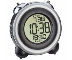 TFA Dostmann - Campana de Alarma de Digital tfa 60.2016.01 Reloj de Viaje Negro 2 alarmas