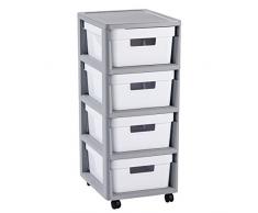 CURVER Infinity 4 x 10L Carrito con Cuatro cajones Roll Container – Carro Auxiliar