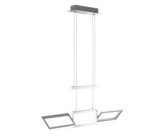WOFI - Lámpara de interior para salón, lámpara colgante, lámpara colgante, lámpara, lámpara, aluminio, altura regulable, plástico moderno, 25 W, cepillado