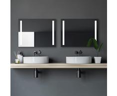 Espejo de baÃ±o LED Talos Light con iluminaciÃ³n blanca cÃ¡lida - cortes de luz a izquierda y derecha - 80x60 cm