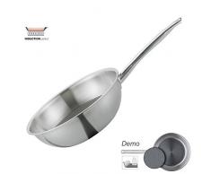 Spring Vulcano SartÃ©n Wok, Inoxidable, Acero Mate, 28 cm