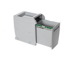 ELLETIPI City PTA 3040b Papelera Reciclaje extraÃble para Base, Gris, 28Â x 42Â x 44Â cm