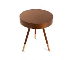 Versa 18790685 Mesa auxiliar Nogal Prato, 46x46x47cm, Madera, Marrón, Almacenar