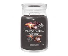 Yankee Candle Signature 1701371E - Vela aromática en tarro grande de coco negro con doble mecha, mezcla de cera de soja, regalo perfecto para mujeres, (1701371E)