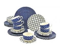 Creatable 19711Â Serie Aurora, Vajilla, Porcelana, Azul, 40Â x 32,5Â x 32,5Â cm, 30Â Unidades