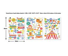 Walltastic, Adhesivos para Pared, los Circo, Multicolor