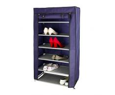 rebecca mobili Armario Zapatos 7 Niveles Tela con Cremalleros Mueble Almacenamiento organizador Dormitorio (Cod. RE4977)