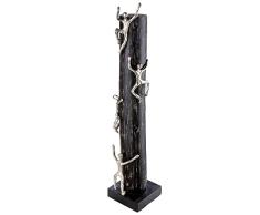 Gilde Figura Decorativa de Escultura XL â Alto Fuera de Aluminio, Madera Negra â Altura 74 cm