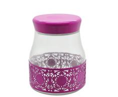 Silicone Gold Tarro con Calado, Cristal, Rosa, 15 x 13 x 13 cm