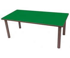 Mobeduc Mesa Infantil Rectangular 120x80 cm (Talla 3), Haya, Haya y Verde Oscuro, 120 x 80 cm
