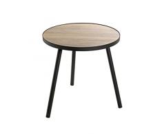 Haku Möbel Mesa Auxiliar, Metal, Roble Negro, 50 x 52 cm