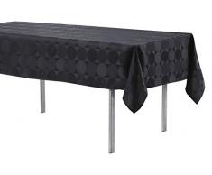 Douceur d Intérieur - Mantel Rectangular Cometa, poliéster, Negro, 140 x 250 cm