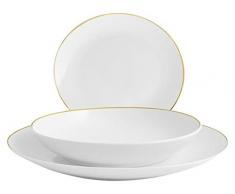 ROYAL NORFOLK Coupe Servicio Platos Vajilla 18Â Piezas, Porcelana, Blanco