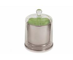 Galileo Casa 2421820 Vela en Tarro Silver con Tapa Jasmine, Cera/Cristal, Verde, 14 x 14 x 18 cm