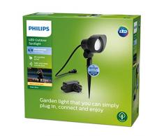 Philips Foco de Exterior, 24W, Luz Cálida 2700K, Kit de Extensión Pedestal y Cableado, Protección IP44, Compatible con Sistema Gardenlink