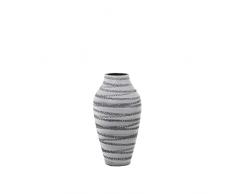 Jarron de sobremesa de Ceramica en Blanco y Gris 20x40cm