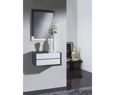 Gomueble 0622075 - Recibidor con espejo, ideal para espacios reducidos, color eco y blanco