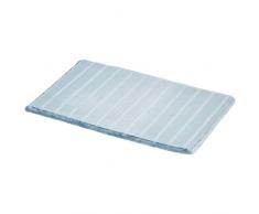 AmazonBasics - Alfombra para baño de espuma viscoelástica a rayas, Azul, 50 x 80 cm
