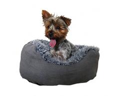 Rosewood León de Madera de Palisandro Faux Suede Ovalada para Cama, Color Gris