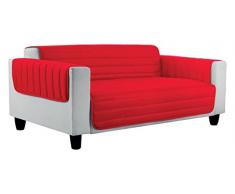 Italian Bed Linen Elegant Funda Protectora para Sofá, Microfibra, Rojo/Gris Claro, 4 plazas