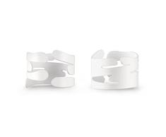 Alessi Set de Dos servilleteros en Acero Colorado con Resina epossidica, Blanco, Multicolor, Talla Unica