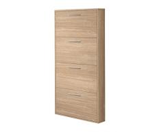 Valentini Nettuno Zapatero 4 Niveles, Madera, Roble, 18 x 72 x 143 cm