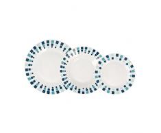 Quid Simetric Vajilla Porcelana 18 Piezas - 6 Personas Blanco