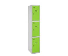 SimonRack SIMONLOCKER Prof. Mon. 3 Doors 1/3 400 GR/VE Taquilla Metalica, Gris/Verde, Grande
