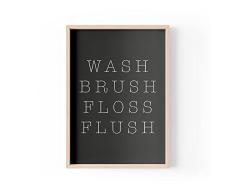 Tongue in Peach Impresión divertida con cita | impresiones para el hogar | cepillo de lavado con hilo dental | arte estético de pared de baño | A4 A3 A5 * marco no incluido* - PBH175
